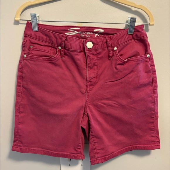 Lot Of 3 Women's  Seven7 Shorts Size 4 White, Pink And Blue Stretch 5 Pockets - Picture 13 of 16